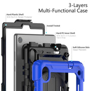 For Lenovo Tab M8 HD 2020/2019 Silicone Hybrid PC Tablet Case with Shoulder Strap(Blue)