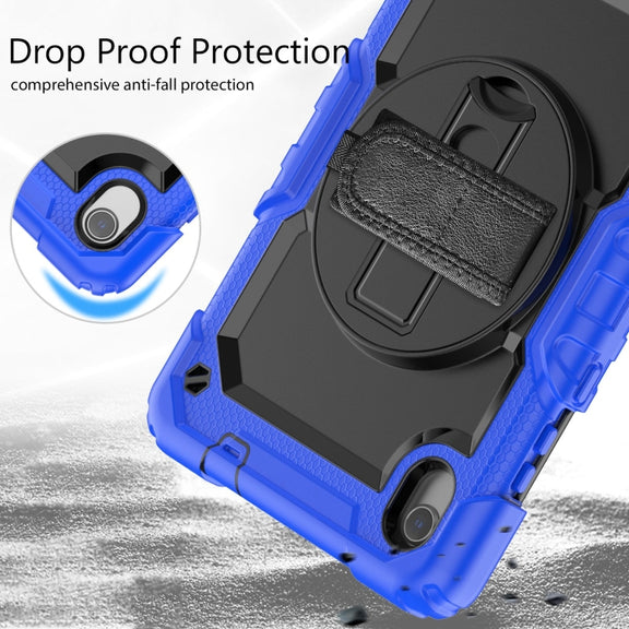 For Lenovo Tab M8 HD 2020/2019 Silicone Hybrid PC Tablet Case with Shoulder Strap(Blue)