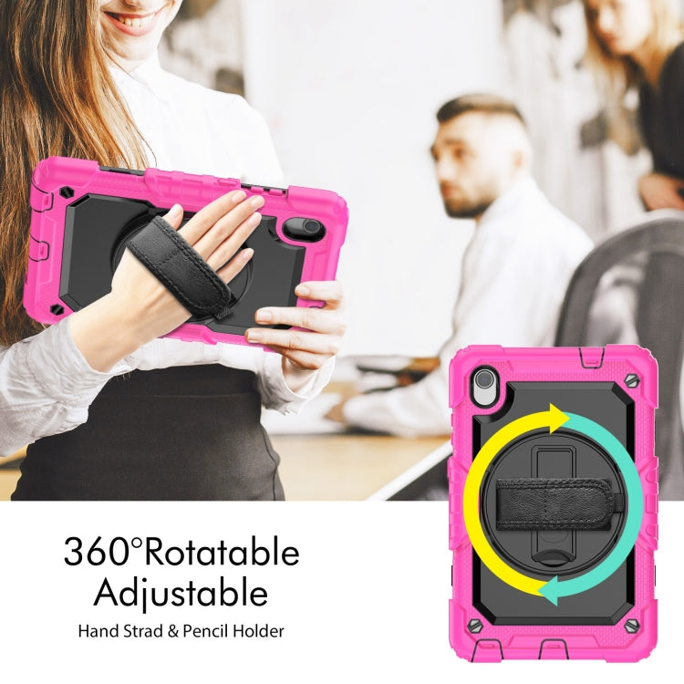 For Lenovo Tab M8 HD 2020/2019 Silicone Hybrid PC Tablet Case with Shoulder Strap(Rose Red) - Lenovo by PMC TechLife | Online Shopping South Africa | PMC TechLife | Buy Now Pay Later Mobicred
