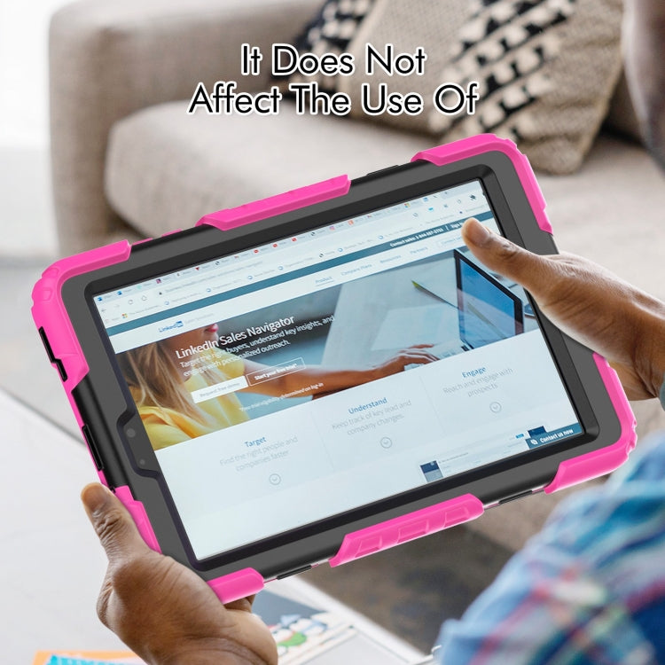 For Lenovo Tab M8 HD 2020/2019 Silicone Hybrid PC Tablet Case with Shoulder Strap(Rose Red) - Lenovo by PMC TechLife | Online Shopping South Africa | PMC TechLife | Buy Now Pay Later Mobicred