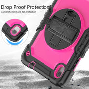 For Lenovo Tab M8 HD 2020/2019 Silicone Hybrid PC Tablet Case with Shoulder Strap(Rose Red PC)