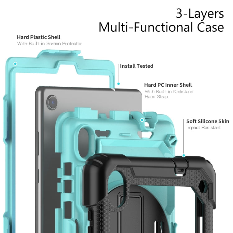 For Lenovo Tab M8 HD 2020/2019 Silicone Hybrid PC Tablet Case with Shoulder Strap(Light Blue PC) - Lenovo by PMC TechLife | Online Shopping South Africa | PMC TechLife | Buy Now Pay Later Mobicred