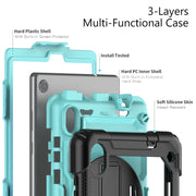 For Lenovo Tab M8 HD 2020/2019 Silicone Hybrid PC Tablet Case with Shoulder Strap(Light Blue PC)