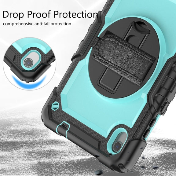 For Lenovo Tab M8 HD 2020/2019 Silicone Hybrid PC Tablet Case with Shoulder Strap(Light Blue PC)