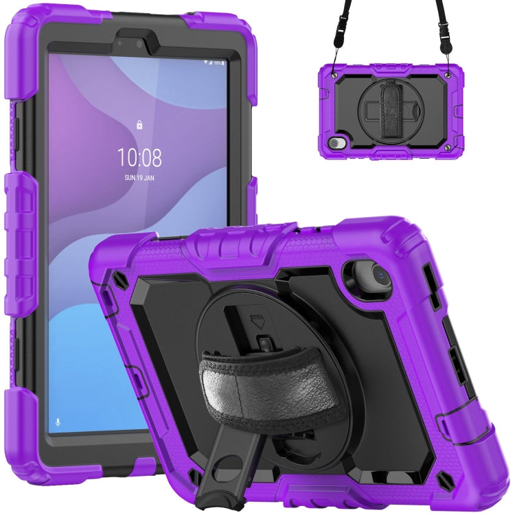 For Lenovo Tab M8 HD 2020/2019 Silicone Hybrid PC Tablet Case with Shoulder Strap(Purple) - Lenovo by PMC TechLife | Online Shopping South Africa | PMC TechLife | Buy Now Pay Later Mobicred