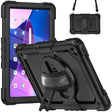 For Lenovo Tab M10 Plus 10.6 Gen 3rd Silicone Hybrid PC Tablet Case with Shoulder Strap(Black) - free shipping - PMC TechLife - Order now!