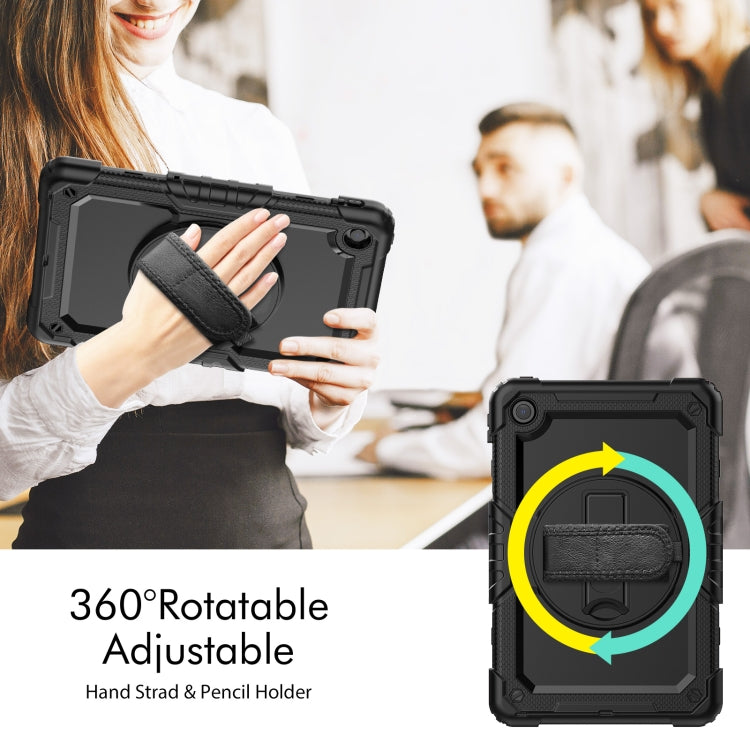 For Lenovo Tab M10 Plus 10.6 Gen 3rd Silicone Hybrid PC Tablet Case with Shoulder Strap(Black) - free shipping - PMC TechLife - Order now!