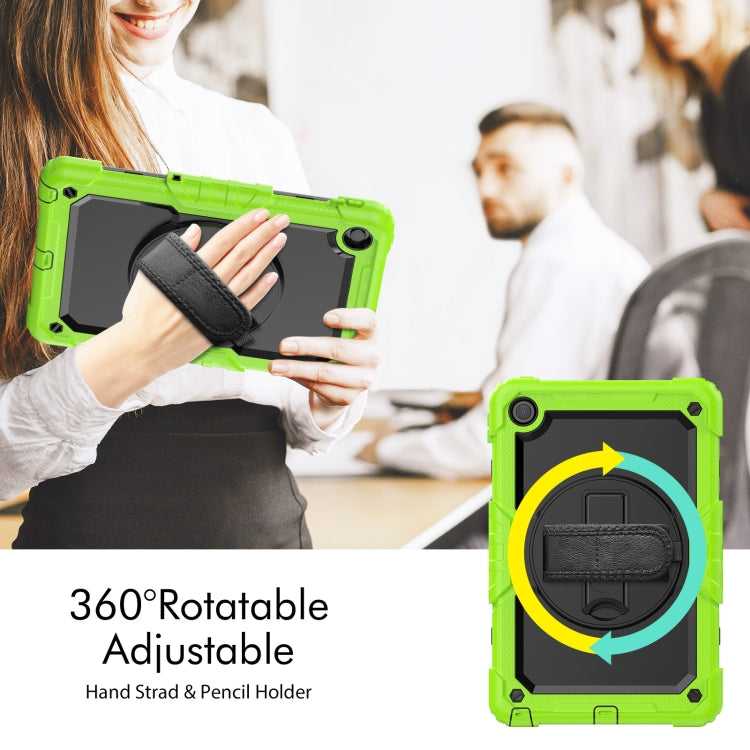 For Lenovo Tab M10 Plus 10.6 Gen 3rd Silicone Hybrid PC Tablet Case with Shoulder Strap(Yellow Green) - Lenovo by PMC TechLife | Online Shopping South Africa | PMC TechLife | Buy Now Pay Later Mobicred