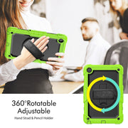 For Lenovo Tab M10 Plus 10.6 Gen 3rd Silicone Hybrid PC Tablet Case with Shoulder Strap(Yellow Green)