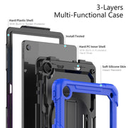 For Lenovo Tab M10 Plus 10.6 Gen 3rd Silicone Hybrid PC Tablet Case with Shoulder Strap(Blue)