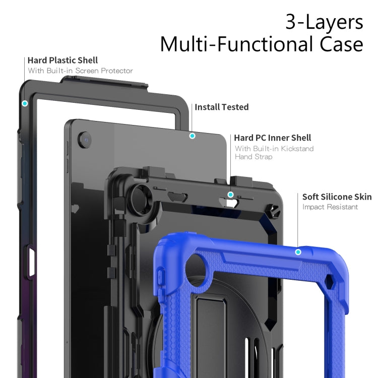 For Lenovo Tab M10 Plus 10.6 Gen 3rd Silicone Hybrid PC Tablet Case with Shoulder Strap(Blue)