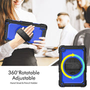 For Lenovo Tab M10 Plus 10.6 Gen 3rd Silicone Hybrid PC Tablet Case with Shoulder Strap(Blue PC)