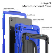 For Lenovo Tab M10 Plus 10.6 Gen 3rd Silicone Hybrid PC Tablet Case with Shoulder Strap(Blue PC)