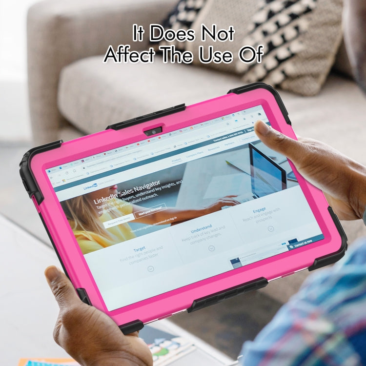 For Lenovo Tab M10 Plus 10.6 Gen 3rd Silicone Hybrid PC Tablet Case with Shoulder Strap(Rose Red PC) - Lenovo by PMC TechLife | Online Shopping South Africa | PMC TechLife | Buy Now Pay Later Mobicred