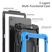For Lenovo Tab M10 Plus 10.6 Gen 3rd Silicone Hybrid PC Tablet Case with Shoulder Strap(Light Blue)