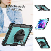 For Lenovo Tab M10 Plus 10.6 Gen 3rd Silicone Hybrid PC Tablet Case with Shoulder Strap(Light Blue PC)