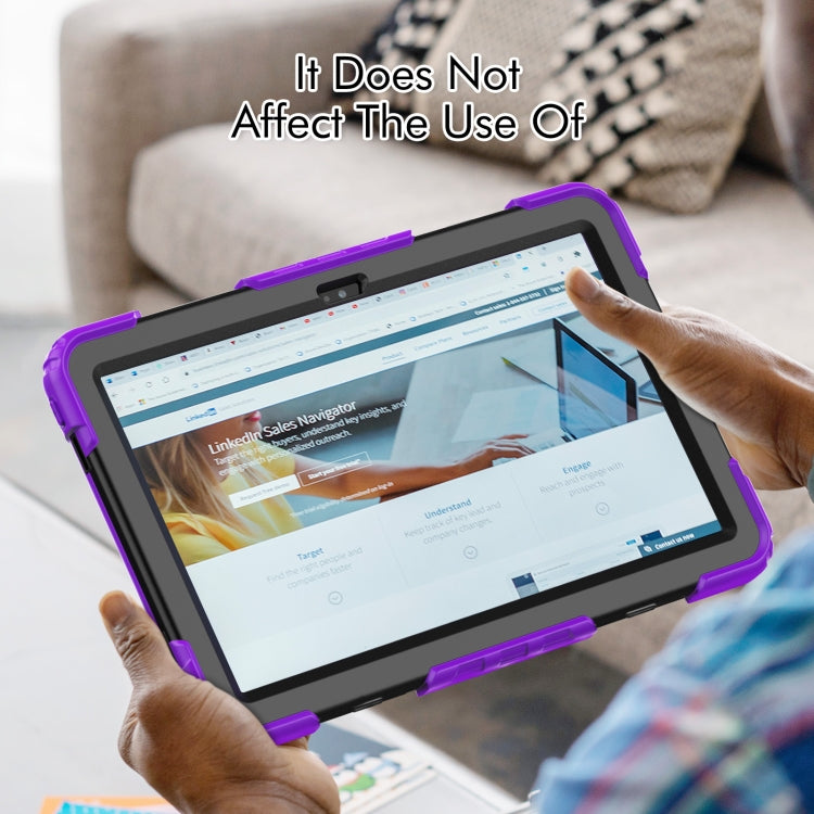 For Lenovo Tab M10 Plus 10.6 Gen 3rd Silicone Hybrid PC Tablet Case with Shoulder Strap(Purple) - Lenovo by PMC TechLife | Online Shopping South Africa | PMC TechLife | Buy Now Pay Later Mobicred