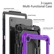 For Lenovo Tab M10 Plus 10.6 Gen 3rd Silicone Hybrid PC Tablet Case with Shoulder Strap(Purple)