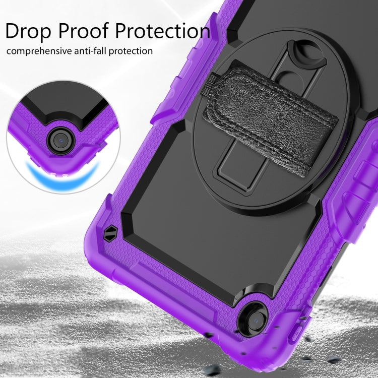 For Lenovo Tab M10 Plus 10.6 Gen 3rd Silicone Hybrid PC Tablet Case with Shoulder Strap(Purple)