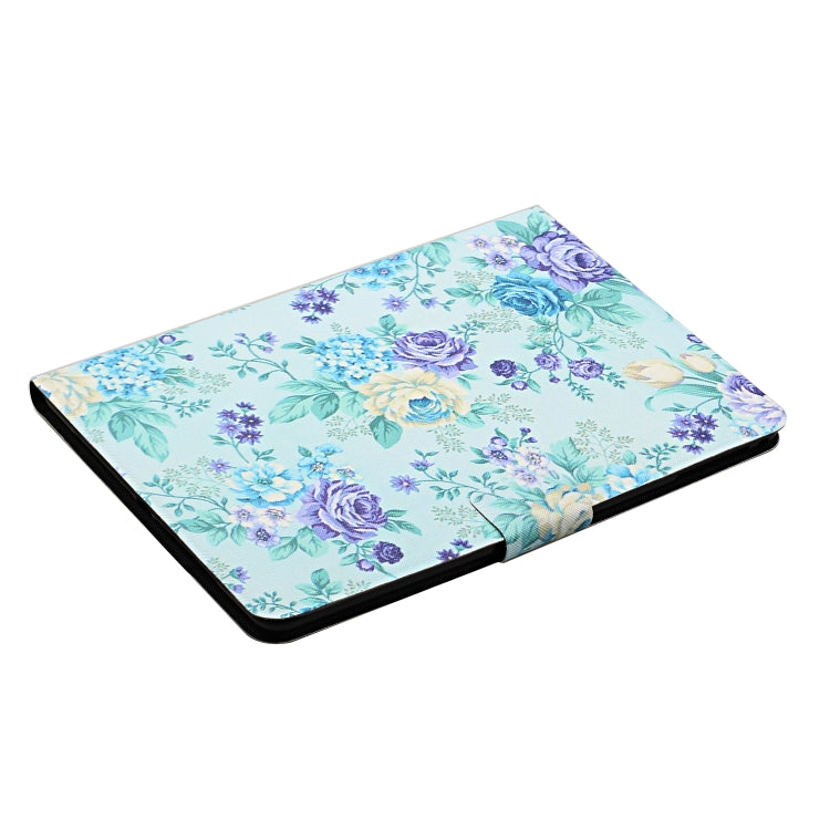 For Lenovo Tab M10 Plus Flower Pattern Horizontal Flip Leather Case with Card Slots & Holder(Purple Flower) - Lenovo by PMC TechLife | Online Shopping South Africa | PMC TechLife