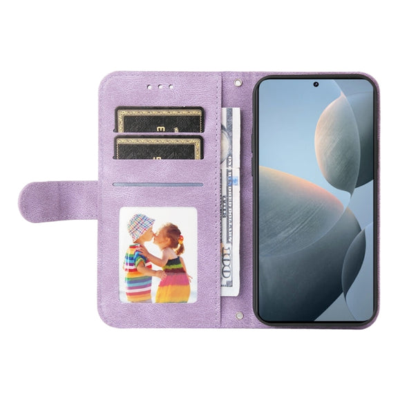 For Xiaomi Redmi K70 / K70 Pro Skin Feel Life Tree Metal Button Leather Phone Case(Purple)
