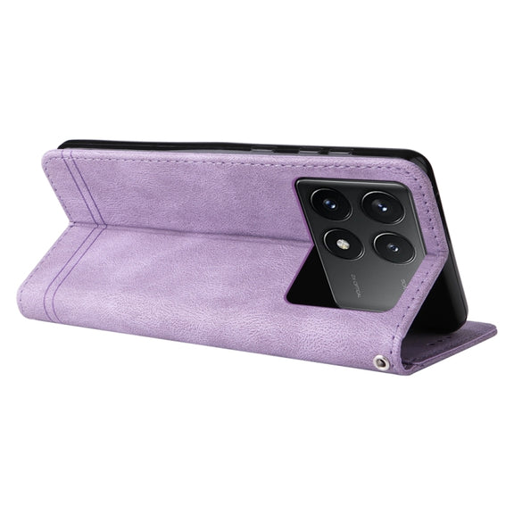 For Xiaomi Redmi K70 / K70 Pro Skin Feel Life Tree Metal Button Leather Phone Case(Purple)