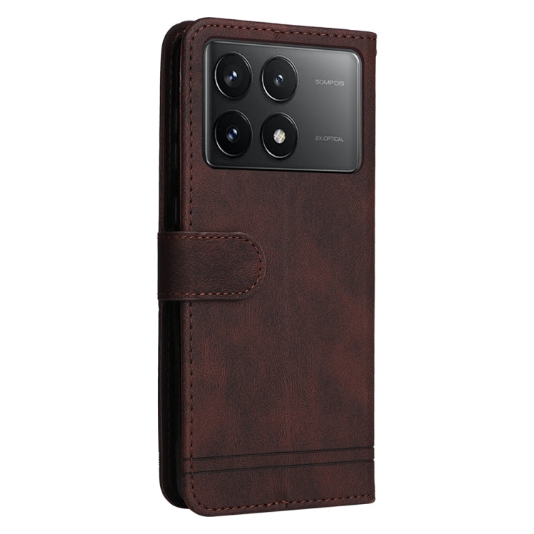 For Xiaomi Redmi K70 / K70 Pro Skin Feel Life Tree Metal Button Leather Phone Case(Brown)