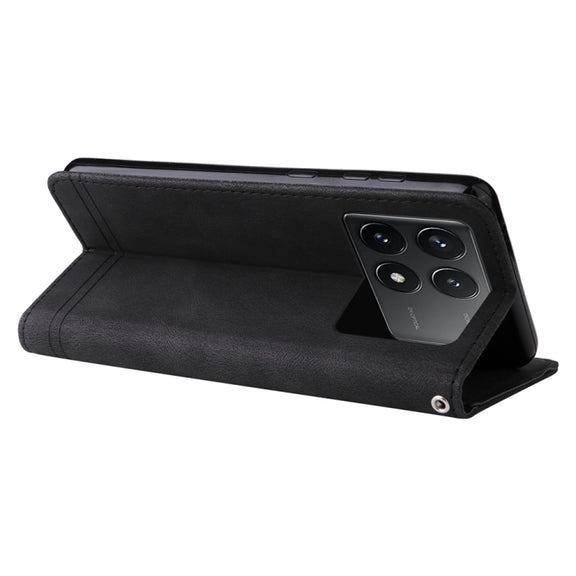 For Xiaomi Redmi K70 / K70 Pro Skin Feel Life Tree Metal Button Leather Phone Case(Black)