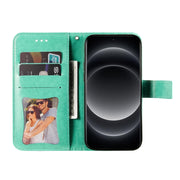 For Xiaomi 14 Ultra 7-petal Flowers Embossing Leather Phone Case(Green)