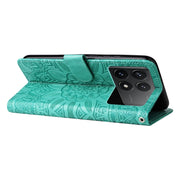 For Xiaomi Redmi K70 / K70 Pro Embossed Sunflower Leather Phone Case(Green)