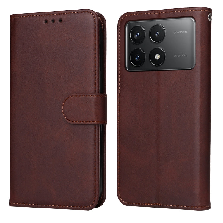 For Xiaomi Redmi K70 / K70 Pro Classic Calf Texture Flip Leather Phone Case(Brown) - Xiaomi Cases by PMC Jewellery | Online Shopping South Africa | PMC Jewellery | Buy Now Pay Later Mobicred
