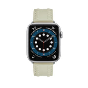 Embossed Love Genuine Leather Watch Band For Apple Watch SE 2023 40mm(Milky White)