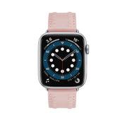 Embossed Love Genuine Leather Watch Band For Apple Watch Series 10 42mm(Pink)