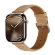 Embossed Love Genuine Leather Watch Band For Apple Watch Series 10 42mm(Khaki) - free shipping - PMc TechLife - Order now!