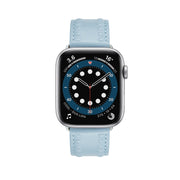 Embossed Love Genuine Leather Watch Band For Apple Watch Series 10 46mm(Blue)