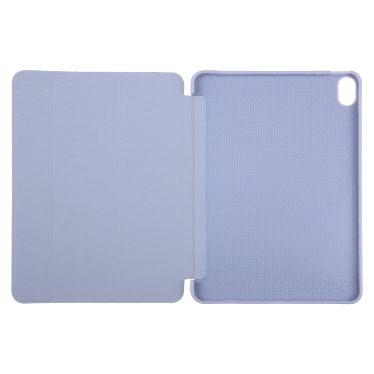 For iPad 10.9 2022 / Air 5 / Air 4 GEBEI 3-folding Holder Shockproof Flip Leather Tablet Case(Light Purple)