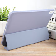 For iPad 10.9 2022 / Air 5 / Air 4 GEBEI 3-folding Holder Shockproof Flip Leather Tablet Case(Light Purple)