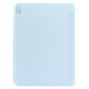 For iPad 10.9 2022 / Air 5 / Air 4 GEBEI 3-folding Holder Shockproof Flip Leather Tablet Case(Sky Blue)