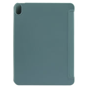 For iPad 10.9 2022 / Air 5 / Air 4 GEBEI 3-folding Holder Shockproof Flip Leather Tablet Case(Dark Green)