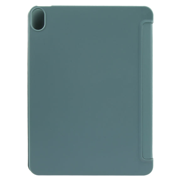 For iPad 10.9 2022 / Air 5 / Air 4 GEBEI 3-folding Holder Shockproof Flip Leather Tablet Case(Dark Green)