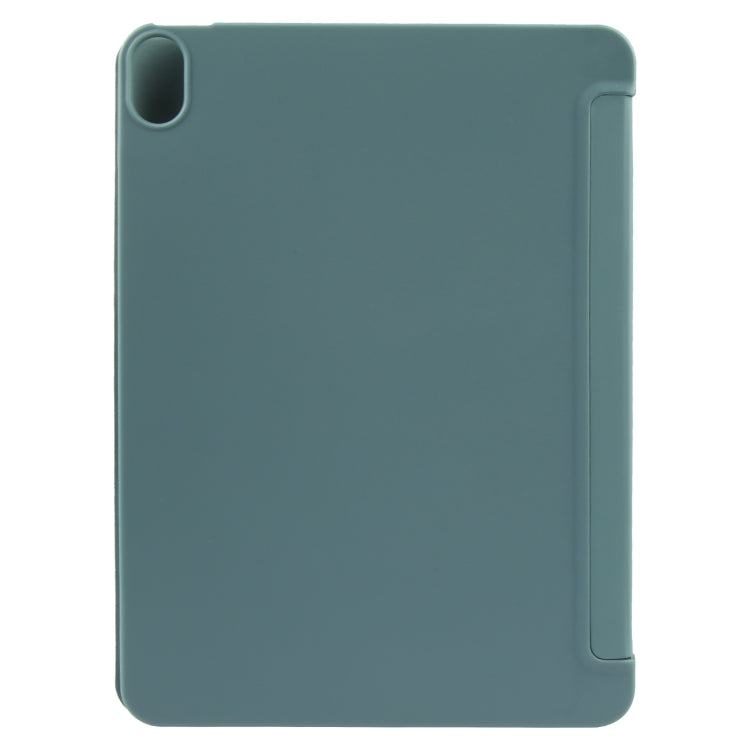 For iPad 10.9 2022 / Air 5 / Air 4 GEBEI 3-folding Holder Shockproof Flip Leather Tablet Case(Dark Green)