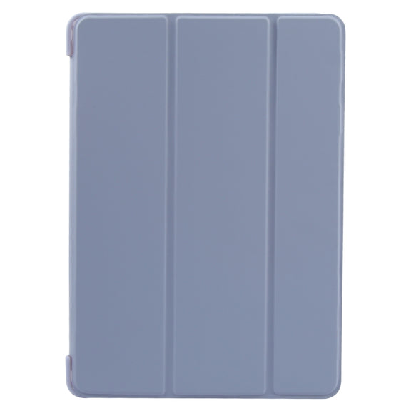 For iPad 9.7 2018 & 2017 / Air / Air2 GEBEI 3-folding Holder Shockproof Flip Leather Tablet Case(Light Purple)