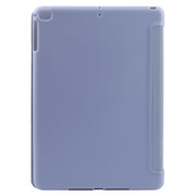 For iPad 9.7 2018 & 2017 / Air / Air2 GEBEI 3-folding Holder Shockproof Flip Leather Tablet Case(Light Purple)