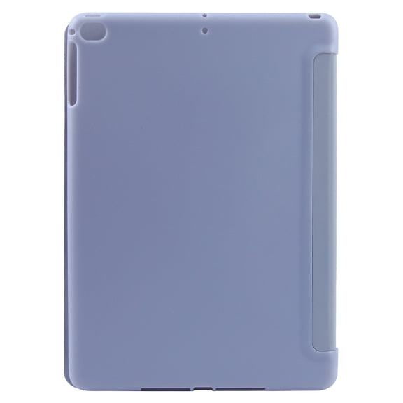 For iPad 9.7 2018 & 2017 / Air / Air2 GEBEI 3-folding Holder Shockproof Flip Leather Tablet Case(Light Purple)