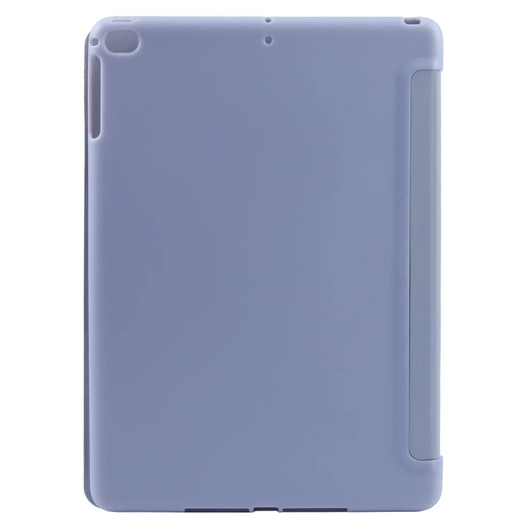 For iPad 9.7 2018 & 2017 / Air / Air2 GEBEI 3-folding Holder Shockproof Flip Leather Tablet Case(Light Purple)