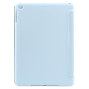 For iPad 9.7 2018 & 2017 / Air / Air2 GEBEI 3-folding Holder Shockproof Flip Leather Tablet Case(Sky Blue)