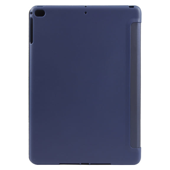For iPad 9.7 2018 & 2017 / Air / Air2 GEBEI 3-folding Holder Shockproof Flip Leather Tablet Case(Dark Blue)