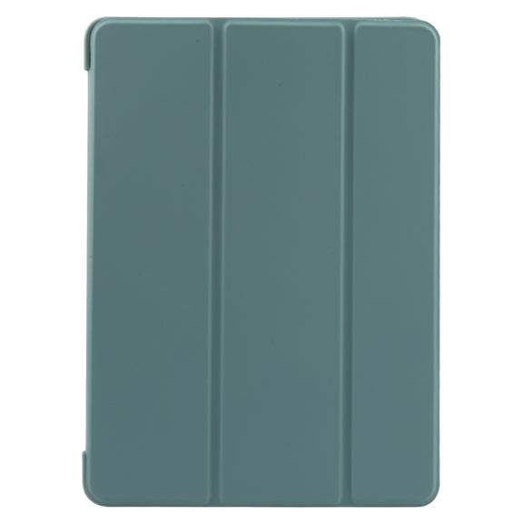 For iPad 9.7 2018 & 2017 / Air / Air2 GEBEI 3-folding Holder Shockproof Flip Leather Tablet Case(Dark Green)