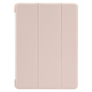 For iPad 9.7 2018 & 2017 / Air / Air2 GEBEI 3-folding Holder Shockproof Flip Leather Tablet Case(Pink)