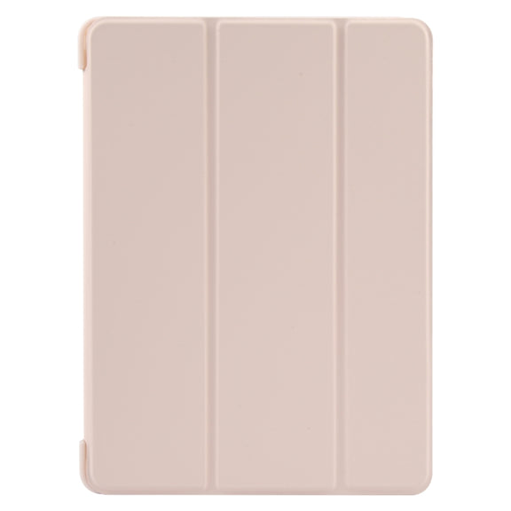 For iPad 9.7 2018 & 2017 / Air / Air2 GEBEI 3-folding Holder Shockproof Flip Leather Tablet Case(Pink)